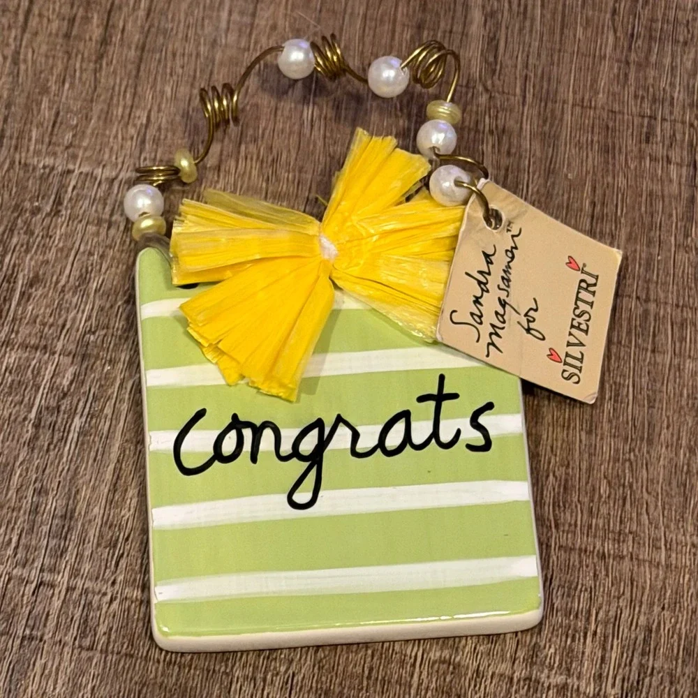 Silvestri Sandy Magsamen Congrats Gift Ceramic Ornament Plaque Department 56